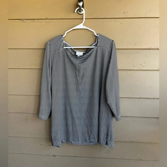 Chico's Striped Modest 3/4 Sleeve Long Sleeve Top - Size 3 (XL) - Picture 1 of 6